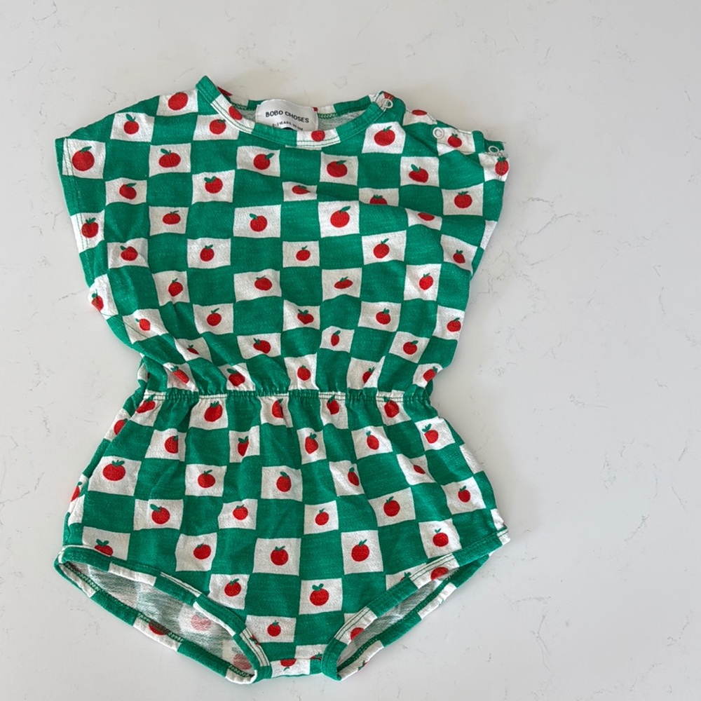 Bobo Choses Romper with Apple Print